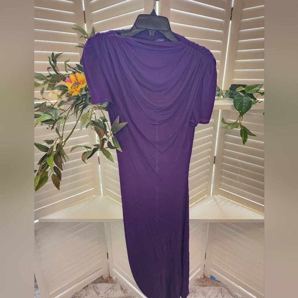 ALEXANDER MCQUEEN LONG PURPLE SHOULDER ZIP DRESS SIZE SMALL